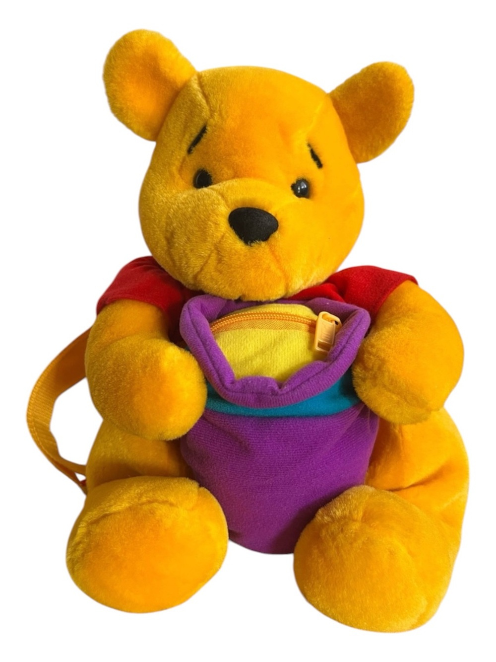 Disney Winnie the Pooh Plush Backpack Bag Yellow Bear 16” Vintage 1990’s